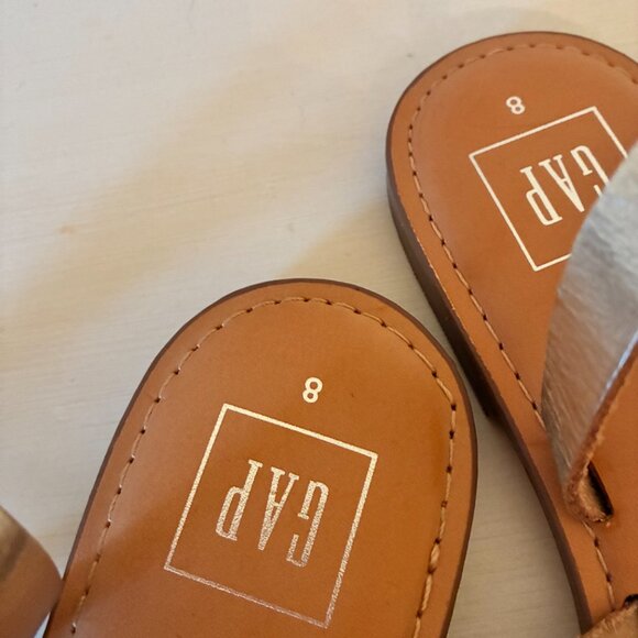 GAP Metallic Leather Flat Sandals - NWOT - Picture 5 of 6